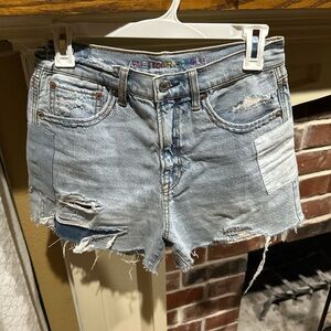 American Eagle Outfitters Light Blue Ripped Jean Shorts